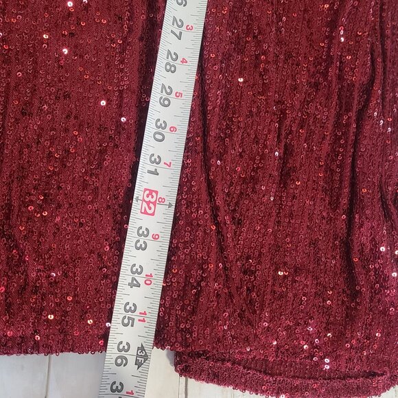 Sweet Generis Ruby Red Beaded Shoulder Sequin Mini Dress NEW 3X Flapper Glam - Picture 7 of 10